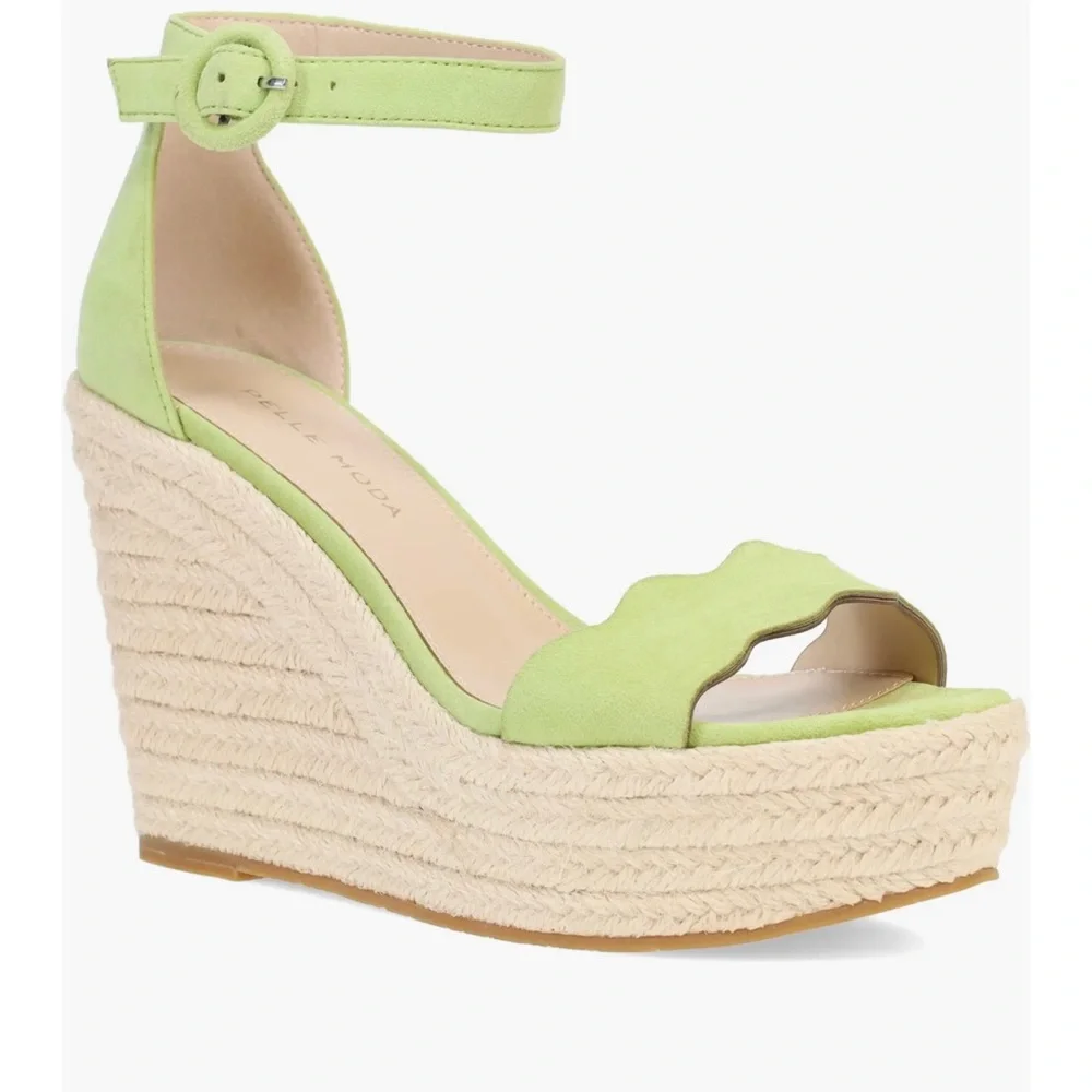 Pelle Moda Ryne Wedge Platform Sandal CELERY